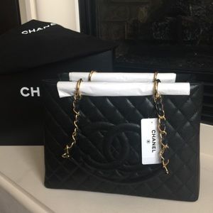 Chanel Caviar Grand Shoppers Tote GST gold HW